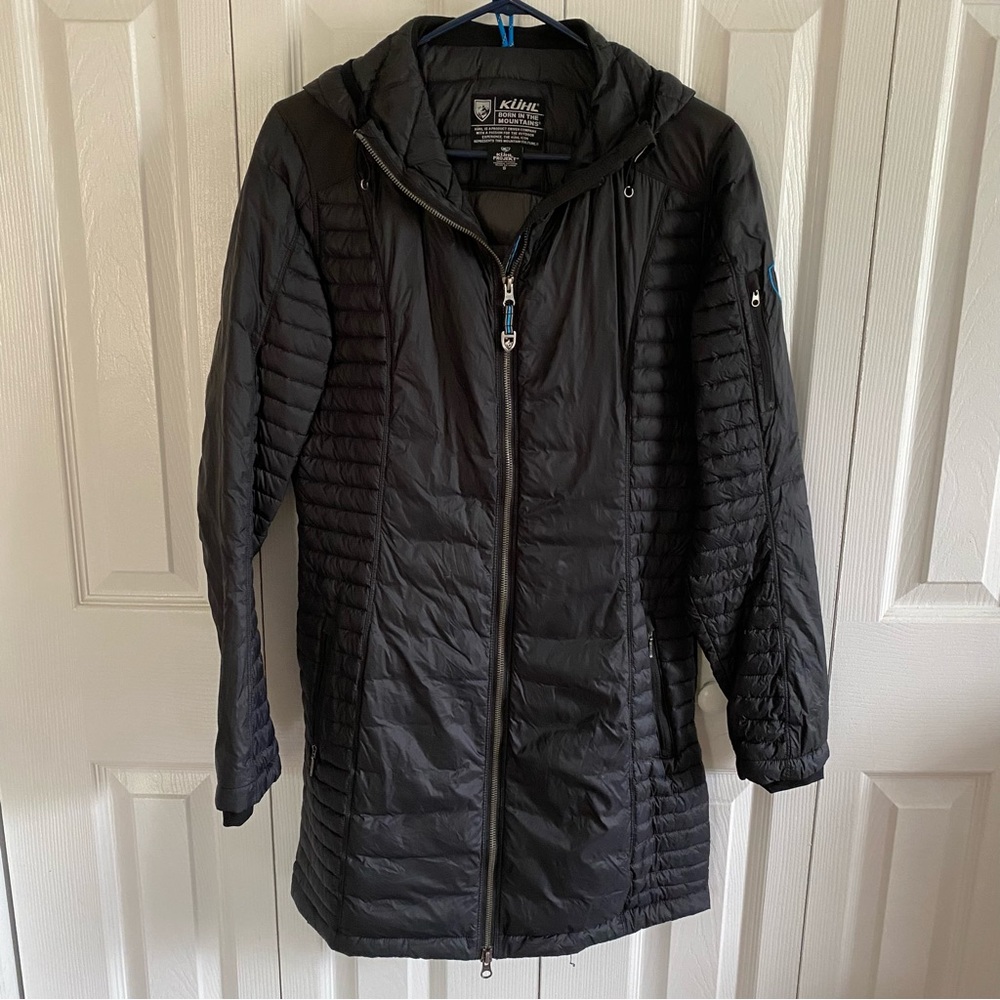 Kuhl SpyFire Down Parka Women’s Small Black/Dark Grey